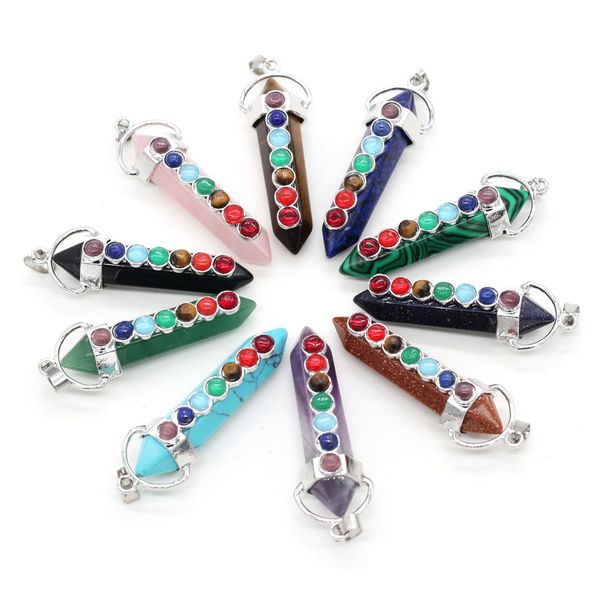 natural stone charms 7 chakra rhinestone rose quartz healing reiki crystal point pillar pendant finding for diy necklaces women fashion jewe, Bronze;silver
natural stone charms 7 chakra rhinestone rose quartz healing reiki crystal point pillar pendant finding for diy necklaces women fashion jewe, Bronze;silver