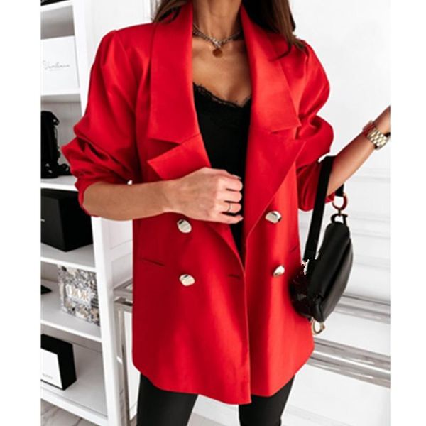 women's suits & blazers 2021 office lady woman jacket spring solid casual long sleeve slim double brewed notched women, White;black
women's suits & blazers 2021 office lady woman jacket spring solid casual long sleeve slim double brewed notched women, White;black