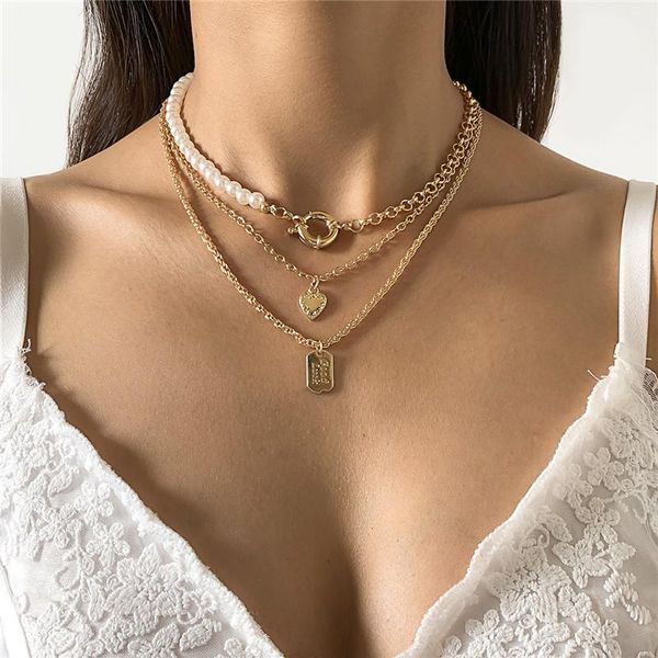 chokers multi-layer gold chains necklace chunky statement necklaces for women 2021 heart pearl accessories good luck jewelry, Golden;silver
chokers multi-layer gold chains necklace chunky statement necklaces for women 2021 heart pearl accessories good luck jewelry, Golden;silver