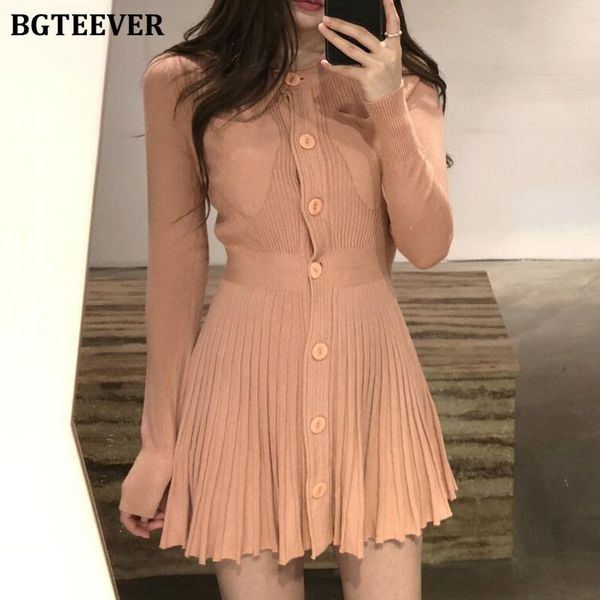 casual dresses bgteever chic single-breasted women knitted dress spring a-line slim waist mini sweater female pleated vestidos femme 2021, Black;gray
casual dresses bgteever chic single-breasted women knitted dress spring a-line slim waist mini sweater female pleated vestidos femme 2021, Black;gray