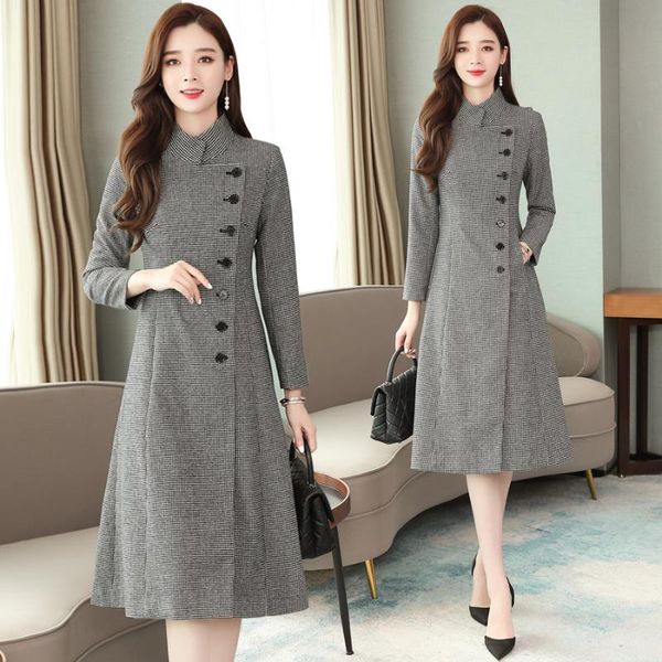 casual dresses 2021 vintage female houndstooth midi autumn winter plus size long sleeve dress elegant women bodycon party vestidos, Black;gray
casual dresses 2021 vintage female houndstooth midi autumn winter plus size long sleeve dress elegant women bodycon party vestidos, Black;gray