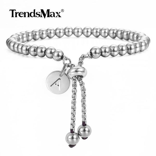 link, chain trendsmax adjustable beaded bracelets stainless steel initial letter charm bracelet for men women jewelry gift db249, Black
link, chain trendsmax adjustable beaded bracelets stainless steel initial letter charm bracelet for men women jewelry gift db249, Black