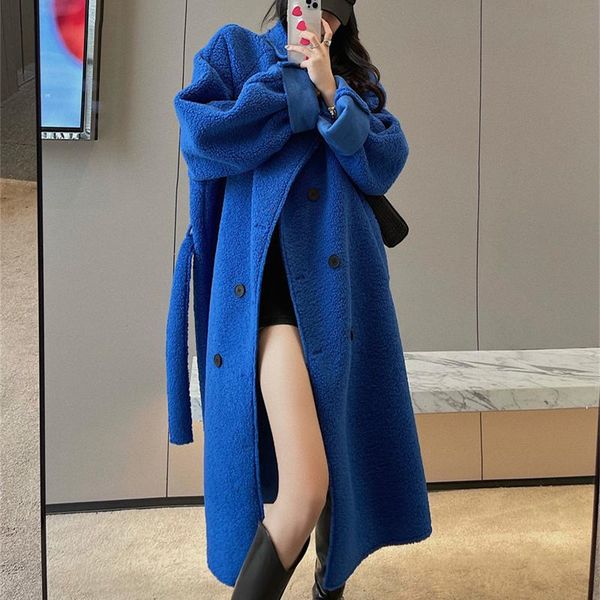women's wool & blends elegant double breasted sashes pocket women autumn winter soft warm turn down collar long coat ladies outerwear, Black
women's wool & blends elegant double breasted sashes pocket women autumn winter soft warm turn down collar long coat ladies outerwear, Black