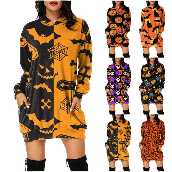 casual dresses women's halloween print hooded long sleeve loose pocket dress, Black;gray
casual dresses women's halloween print hooded long sleeve loose pocket dress, Black;gray