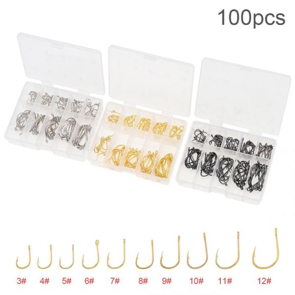 100pcs/lot fishing hook sets 3-12# high carbon steel single fishhooks jip barbed carp hooks with hole
100pcs/lot fishing hook sets 3-12# high carbon steel single fishhooks jip barbed carp hooks with hole