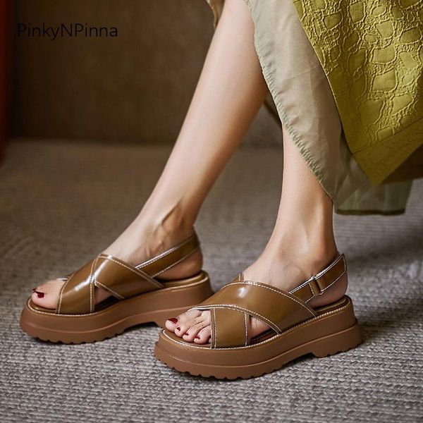 luxury genuine leather women retro flat platform cross strap casual sandals shoes plus size outdoor cowhide summer vacation, Black
luxury genuine leather women retro flat platform cross strap casual sandals shoes plus size outdoor cowhide summer vacation, Black