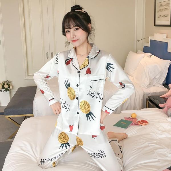 womens sleepwears autumn pajamas sets with flower print fashion female faux silk two pieces shirts pants nighties sleepwear, Black;red
womens sleepwears autumn pajamas sets with flower print fashion female faux silk two pieces shirts pants nighties sleepwear, Black;red