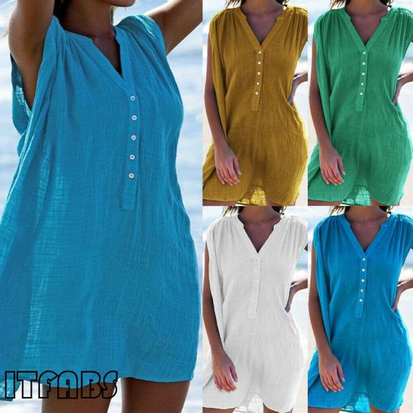 beach holiday short linen dress women summer boho maxi sundress v neck gathered evening cocktail party dresses women's swimwear, White;black
beach holiday short linen dress women summer boho maxi sundress v neck gathered evening cocktail party dresses women's swimwear, White;black
