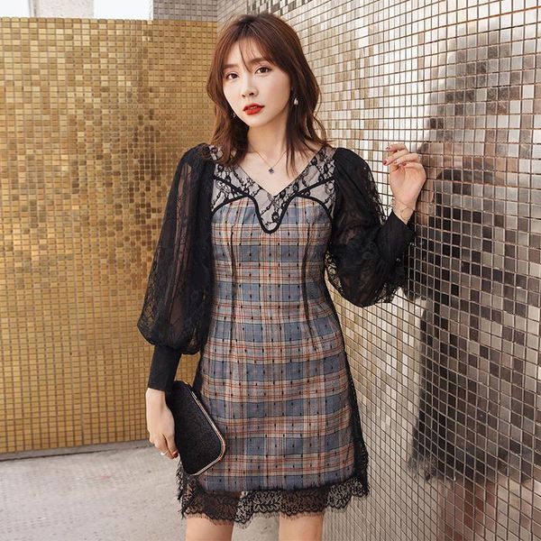 casual dresses yigelila autumn fashion patchwork dress v-neck full sleeves vintage a-line lantern above-knee 65348, Black;gray
casual dresses yigelila autumn fashion patchwork dress v-neck full sleeves vintage a-line lantern above-knee 65348, Black;gray