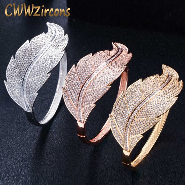 cwwzircons luxury brand women wedding jewelry cubic zirconia leaf shape big wide african dubai rose gold open bangles bg015 q0720, Black
cwwzircons luxury brand women wedding jewelry cubic zirconia leaf shape big wide african dubai rose gold open bangles bg015 q0720, Black