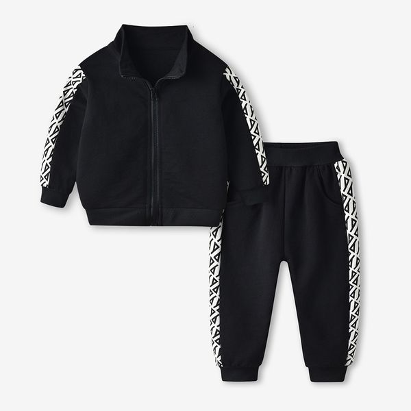 spring zhongda children's long sleeve printed zipper shirt casual sports pants set black two piece set, Blue
spring zhongda children's long sleeve printed zipper shirt casual sports pants set black two piece set, Blue