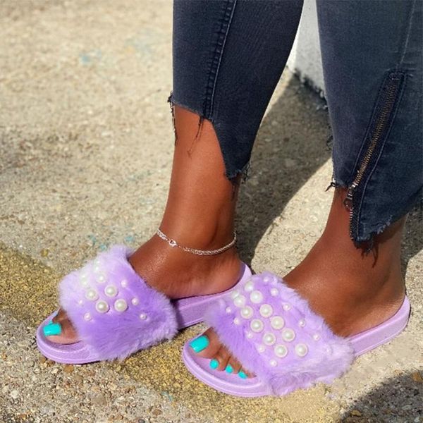 women furry indoor slippers fur slides home flats women's pearl shoes autumn winter woman warm flat female big size 42, Black
women furry indoor slippers fur slides home flats women's pearl shoes autumn winter woman warm flat female big size 42, Black