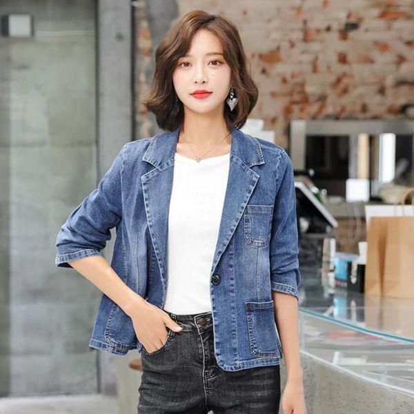 women's suits & blazers women short denim vintage notched collar long sleeve pocket one button 2021 autumn solid color slim suit jacket, White;black
women's suits & blazers women short denim vintage notched collar long sleeve pocket one button 2021 autumn solid color slim suit jacket, White;black