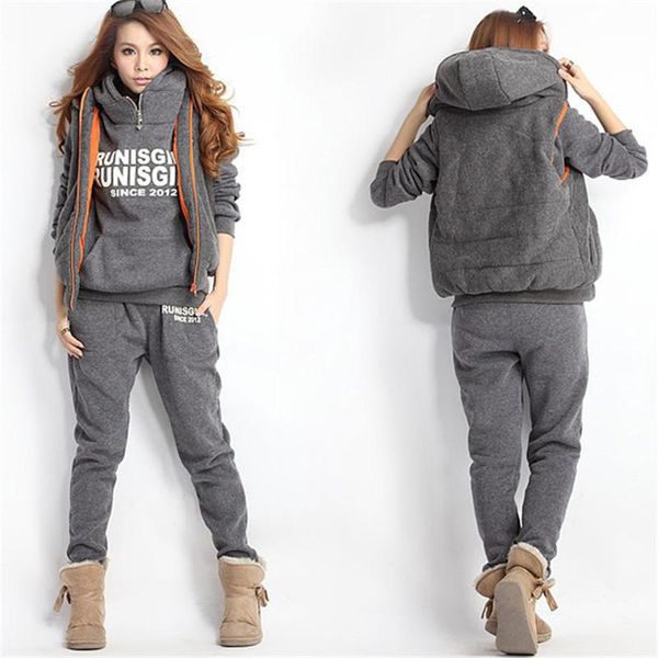 women's two piece pants sport sets casual letter print tracksuits autumn winter 3 set hoodies + vest warm suit plus size 6xl, White
women's two piece pants sport sets casual letter print tracksuits autumn winter 3 set hoodies + vest warm suit plus size 6xl, White