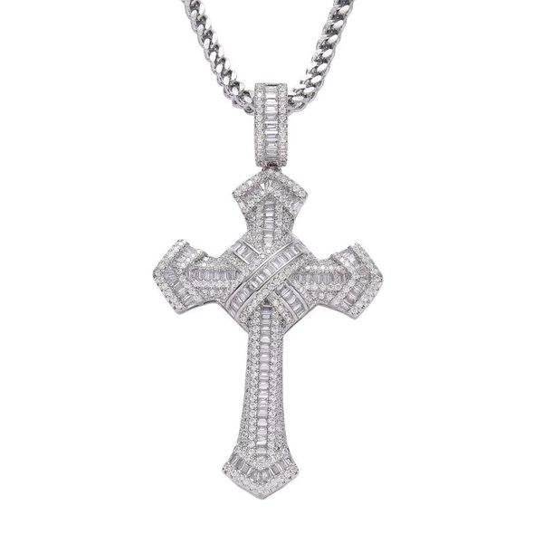 pendant necklaces hip hop cross square zircon personality men's necklace stainless steel positive and negative chain wholesale, Silver
pendant necklaces hip hop cross square zircon personality men's necklace stainless steel positive and negative chain wholesale, Silver