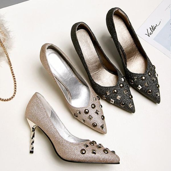 dress shoes pqecfs big size 32-48 spring & autumn women rivet pointed toe thin heels pumps 2 colors, Black
dress shoes pqecfs big size 32-48 spring & autumn women rivet pointed toe thin heels pumps 2 colors, Black
