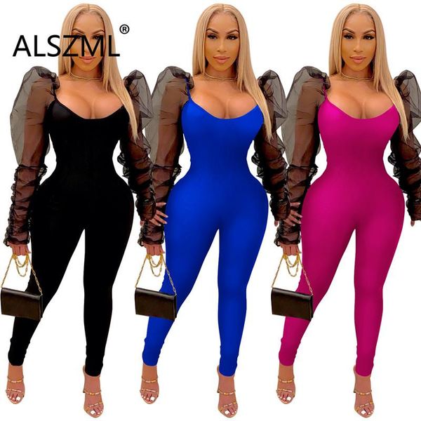 women puff sleeve jumpsuit romper solid color skinny full overalls ladies club playsuit women's jumpsuits & rompers, Black;white
women puff sleeve jumpsuit romper solid color skinny full overalls ladies club playsuit women's jumpsuits & rompers, Black;white