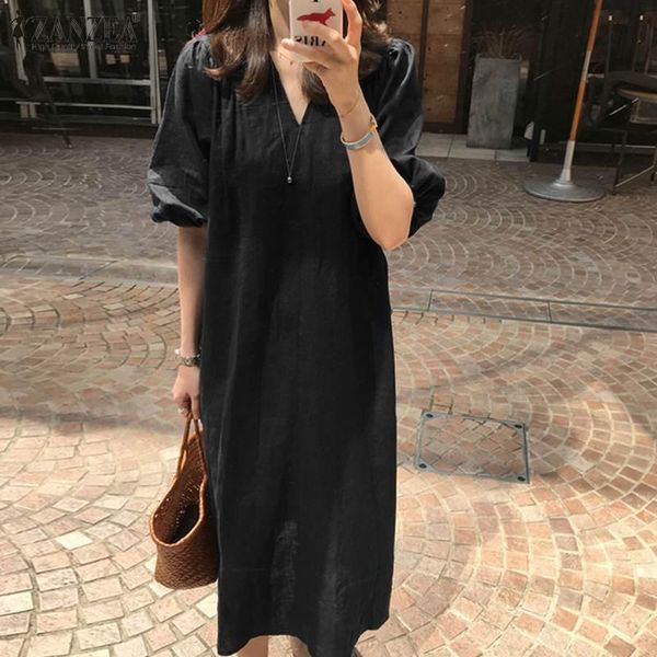 zanzea fashion mid-calf dress women's summer sundress casual half sleeve vestidos female v neck linen robe femme plus size 5xl, White;black
zanzea fashion mid-calf dress women's summer sundress casual half sleeve vestidos female v neck linen robe femme plus size 5xl, White;black