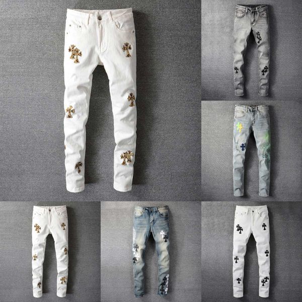 2021 mens deigner jeans cross decoration distressed motorcycle biker jean rock skinny slim ripped hole stripe fashionable snake embroidery d, Blue
2021 mens deigner jeans cross decoration distressed motorcycle biker jean rock skinny slim ripped hole stripe fashionable snake embroidery d, Blue