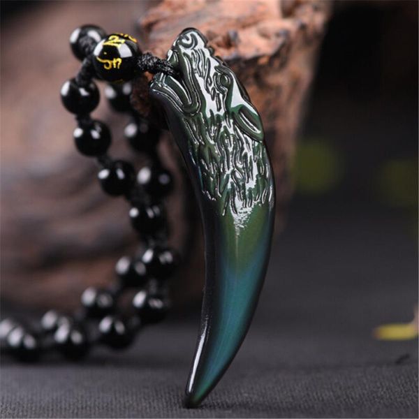 pendant necklaces hfancyw natural rainbow eye obsidian wolf tooth for fashion men's jewelry golden necklace, Silver
pendant necklaces hfancyw natural rainbow eye obsidian wolf tooth for fashion men's jewelry golden necklace, Silver