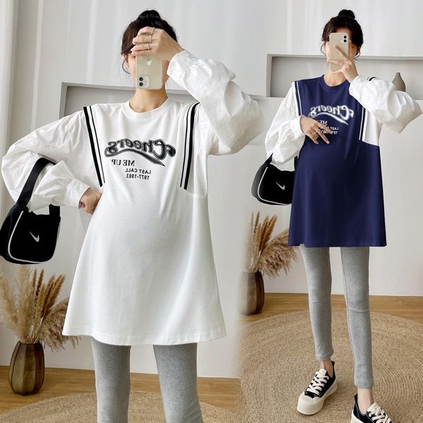 maternity dresses 8310# dress arrived long sleeves o neck patchwork loose plus size midi pregnant women mom pregnancy clothes, White
maternity dresses 8310# dress arrived long sleeves o neck patchwork loose plus size midi pregnant women mom pregnancy clothes, White