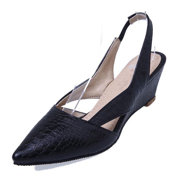 sandals 2022 woman selling hollow closed pointed toe slingback pu shallow elastic band female elegant wedges, Black
sandals 2022 woman selling hollow closed pointed toe slingback pu shallow elastic band female elegant wedges, Black