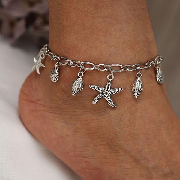 anklets european and american glossy ocean starfish conch pendant anklet creative retro simple footwear, Red;blue
anklets european and american glossy ocean starfish conch pendant anklet creative retro simple footwear, Red;blue
