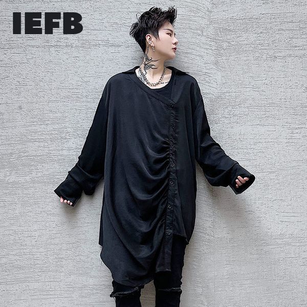 iefb spring summer men's long shirt folded design loose asymmetric black casual shirts japanese streetwear fashion 9y6655 210524, White;black
iefb spring summer men's long shirt folded design loose asymmetric black casual shirts japanese streetwear fashion 9y6655 210524, White;black
