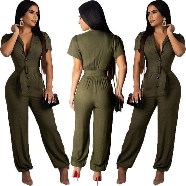women's jumpsuits & rompers fashion ol regular jumpsuit summer short sleeve overalls for women solid ladies bodysuit femme 5097, Black;white
women's jumpsuits & rompers fashion ol regular jumpsuit summer short sleeve overalls for women solid ladies bodysuit femme 5097, Black;white