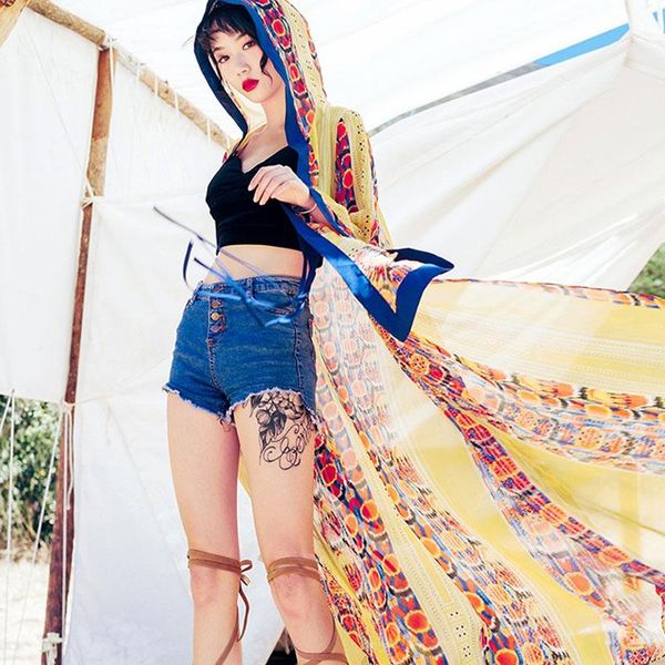 women's jackets nine points sleeve summer boho ethnic style long loose hooded cardigan sun cape coat women beach vacation casual thin s, Black;brown
women's jackets nine points sleeve summer boho ethnic style long loose hooded cardigan sun cape coat women beach vacation casual thin s, Black;brown