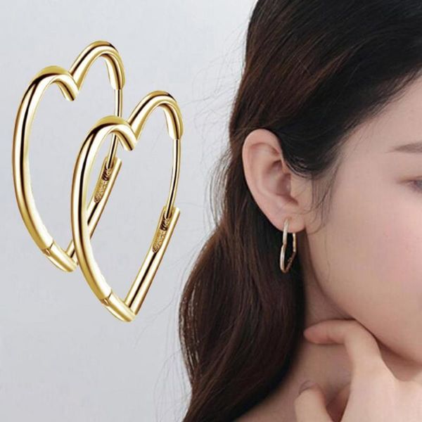 hoop & huggie 1 pair earring heart shape exquisite copper teen girls ear circle birthday gift, Golden;silver
hoop & huggie 1 pair earring heart shape exquisite copper teen girls ear circle birthday gift, Golden;silver