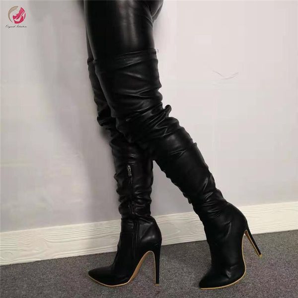 boots original intention thigh high women winter over-the-knee black pointed toe thin heels shoes woman quality
boots original intention thigh high women winter over-the-knee black pointed toe thin heels shoes woman quality