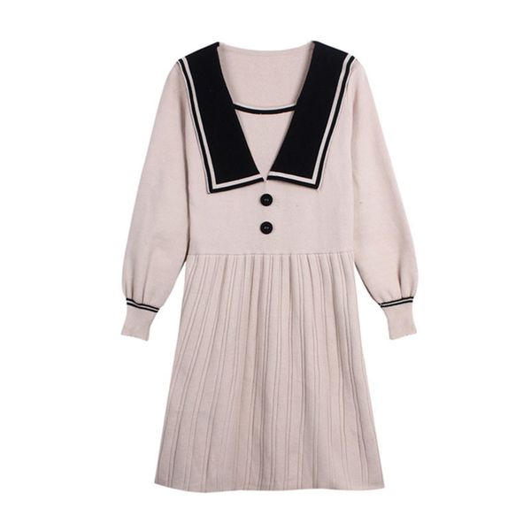 women beige red patchwork slash neck knitted long sleeve buttun a line elegant mini dress female d2040 210514, Black;gray
women beige red patchwork slash neck knitted long sleeve buttun a line elegant mini dress female d2040 210514, Black;gray