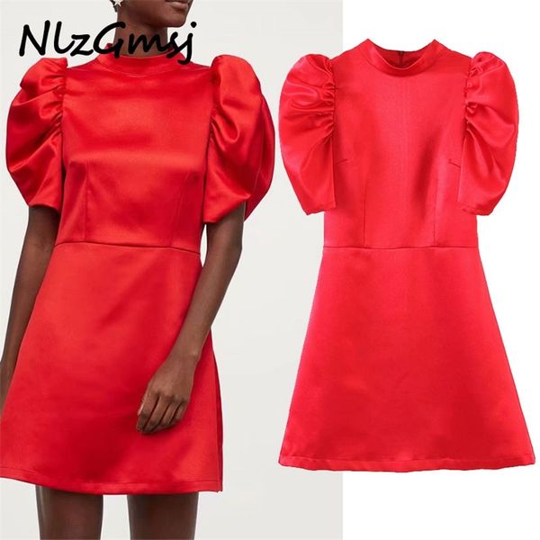 dres chic fashion satin red mini vintage o neck puff sleeve female es vestidos mujer 210628, Black;gray
dres chic fashion satin red mini vintage o neck puff sleeve female es vestidos mujer 210628, Black;gray