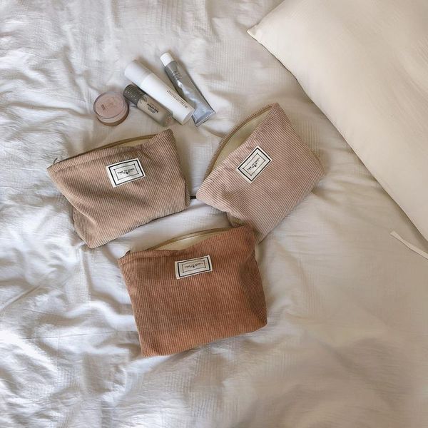 cosmetic bags & cases 1 pc soft corduroy makeup bag for women large solid color travel storage organizer girl beauty case
cosmetic bags & cases 1 pc soft corduroy makeup bag for women large solid color travel storage organizer girl beauty case