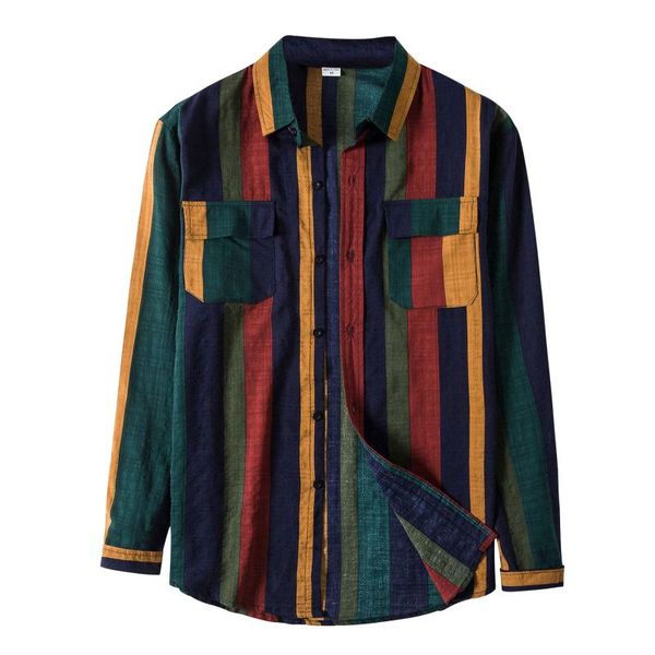 men's t-shirts colorful stripe splice shirt long sleeve camisa masculina double pocket turn-down collar mens hawaiian male vintage, White;black
men's t-shirts colorful stripe splice shirt long sleeve camisa masculina double pocket turn-down collar mens hawaiian male vintage, White;black