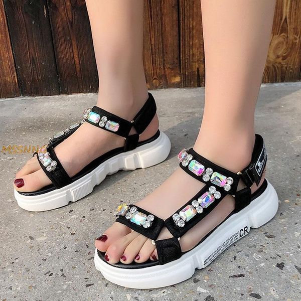 dress shoes hook loop candy color sandals leisure comfortable summer outdoor open-toed crystal thick bottom women, Black
dress shoes hook loop candy color sandals leisure comfortable summer outdoor open-toed crystal thick bottom women, Black