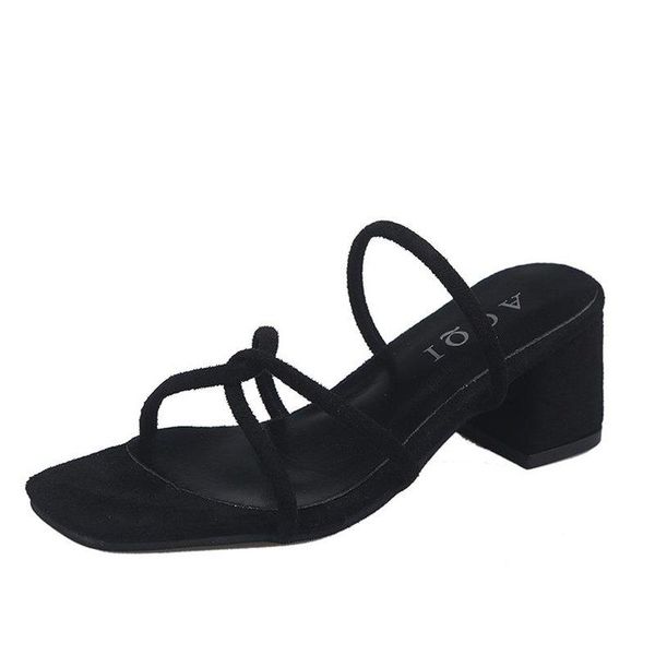 slippers summer women's solid color simple fashion open toe elegant all-match casual small fresh, Black
slippers summer women's solid color simple fashion open toe elegant all-match casual small fresh, Black