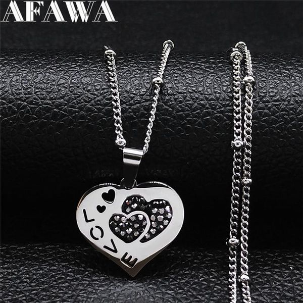 pendant necklaces love heart stainless steel crystal charm necklace women silver color chain couple gift jewery collier coeur nxs01
pendant necklaces love heart stainless steel crystal charm necklace women silver color chain couple gift jewery collier coeur nxs01