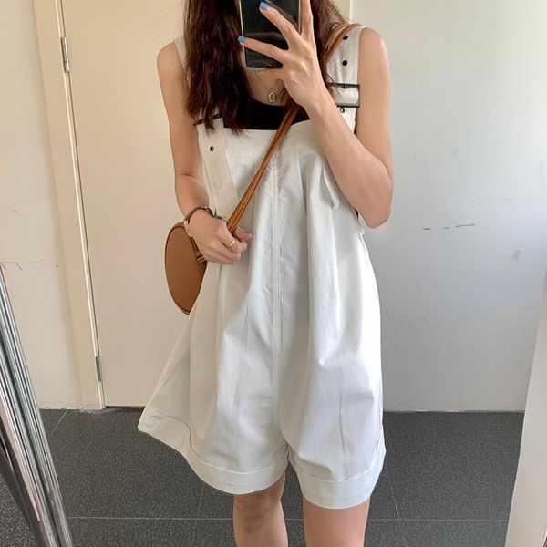 women's shorts alien kitty streetwear curl straight wide-legged casual chic 2021 femme overalls loose retro high waist solid, White;black 
women's shorts alien kitty streetwear curl straight wide-legged casual chic 2021 femme overalls loose retro high waist solid, White;black