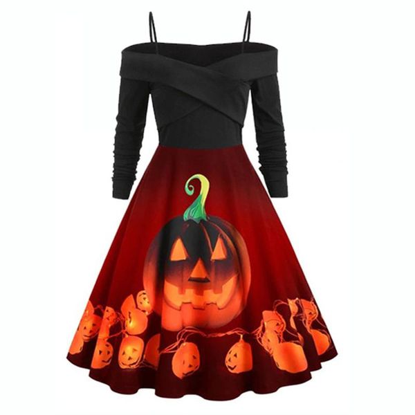 casual dresses ladies halloween off the shoulder punpkin printed party dress women long sleeve o-neck high waist vintage gown 2021, Black;gray
casual dresses ladies halloween off the shoulder punpkin printed party dress women long sleeve o-neck high waist vintage gown 2021, Black;gray