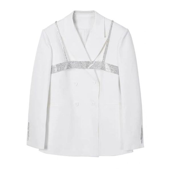 women's suits & blazers deat two piece suit women white rhinestone blazer v-neck long sleeve loose fashion tide goddess spring autumn 2, White;black
women's suits & blazers deat two piece suit women white rhinestone blazer v-neck long sleeve loose fashion tide goddess spring autumn 2, White;black