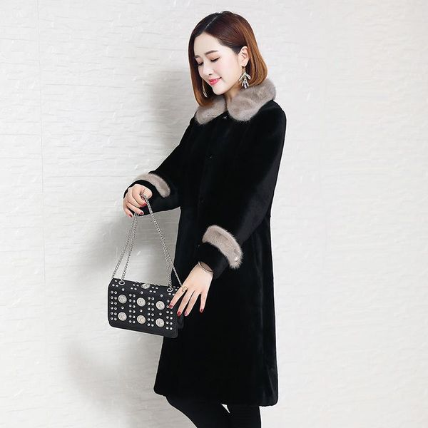 women's fur & faux double faced coat female sheep shearling winter jacket women mink collar real wool coats korean outwear my, Black
women's fur & faux double faced coat female sheep shearling winter jacket women mink collar real wool coats korean outwear my, Black