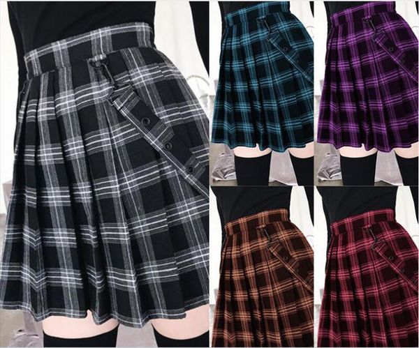 5colors gothic vintage plaid mini womens skirt suspender strap pleated a line skirts high waist casual plus size college, Black
5colors gothic vintage plaid mini womens skirt suspender strap pleated a line skirts high waist casual plus size college, Black