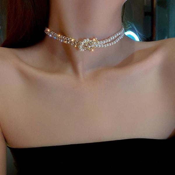 chokers korean style pearl crystal choker necklaces for women short chain rhinestone statement jewelry, Golden;silver
chokers korean style pearl crystal choker necklaces for women short chain rhinestone statement jewelry, Golden;silver
