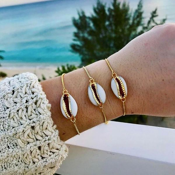 link, chain boho fashion white shell bracelet women's retro simple adjustable golden open cuff bracelets glamour girl birthday party je, Black
link, chain boho fashion white shell bracelet women's retro simple adjustable golden open cuff bracelets glamour girl birthday party je, Black