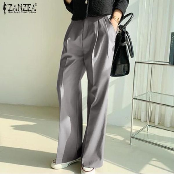 women's pants & capris fashion women wide leg zanzea 2021 summer office lady pleated casual solid loose zipper pockets oversized pantal, Black;white
women's pants & capris fashion women wide leg zanzea 2021 summer office lady pleated casual solid loose zipper pockets oversized pantal, Black;white