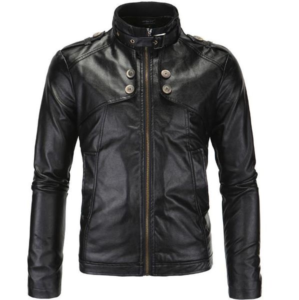 men's fur & faux locomotive leather jackets british style jacket men fashion button decoration motorcycle male coat, Black
men's fur & faux locomotive leather jackets british style jacket men fashion button decoration motorcycle male coat, Black