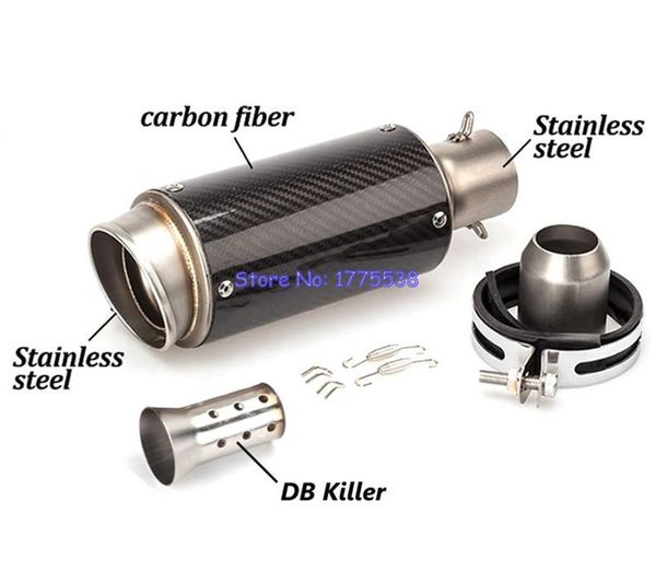 motorcycle exhaust system 51mm inlet universal motorbike muffler pipe carbon fiber mufflers escape damper with db killer
motorcycle exhaust system 51mm inlet universal motorbike muffler pipe carbon fiber mufflers escape damper with db killer