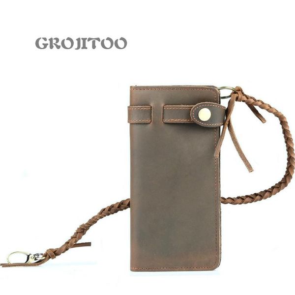 genuine leather long wallet crazy horse skin man's hand bag with rope purse high-quality cowhide wallets, Red;black
genuine leather long wallet crazy horse skin man's hand bag with rope purse high-quality cowhide wallets, Red;black